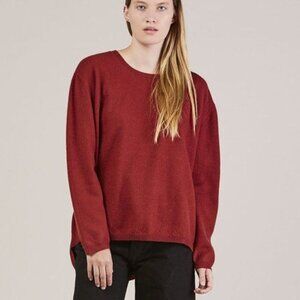 won hundred merino wool red coral sweater size XS